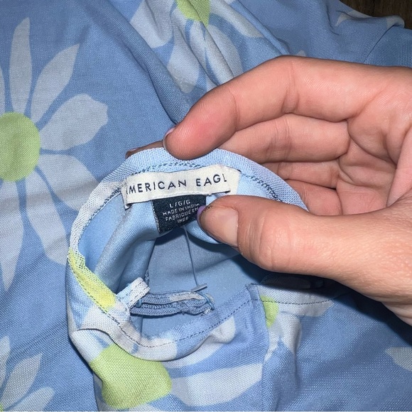 NWOT American Eagle Outfitters Baby Blue Mesh Slip Daisy Dress - Picture 5 of 10